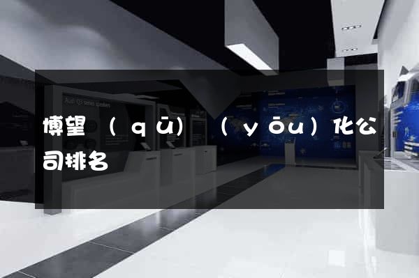 博望區(qū)優(yōu)化公司排名