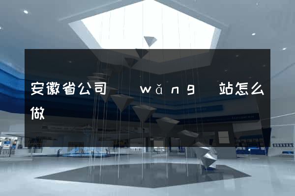 安徽省公司網(wǎng)站怎么做