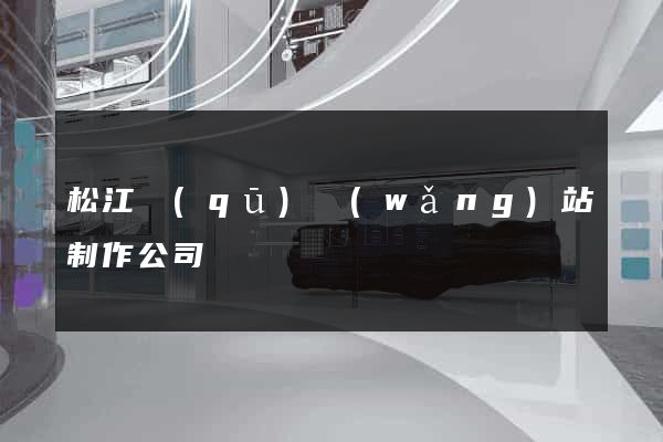 松江區(qū)網(wǎng)站制作公司